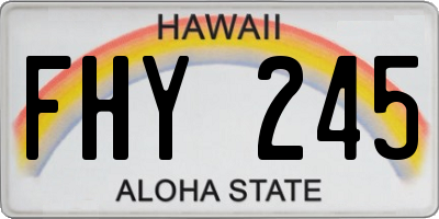 HI license plate FHY245