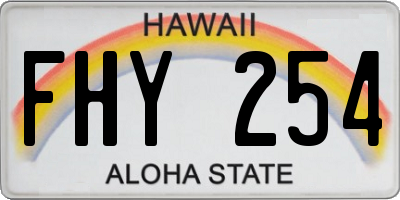 HI license plate FHY254