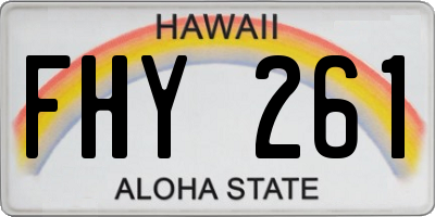 HI license plate FHY261