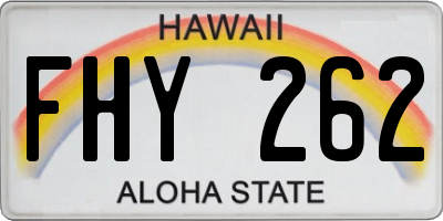 HI license plate FHY262