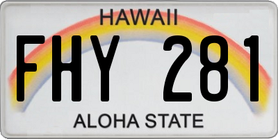 HI license plate FHY281