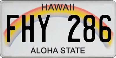 HI license plate FHY286