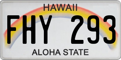 HI license plate FHY293