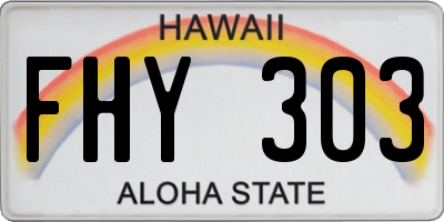 HI license plate FHY303