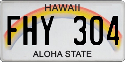 HI license plate FHY304