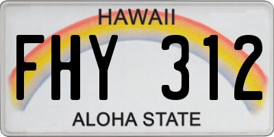 HI license plate FHY312