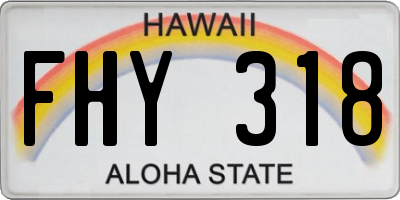 HI license plate FHY318