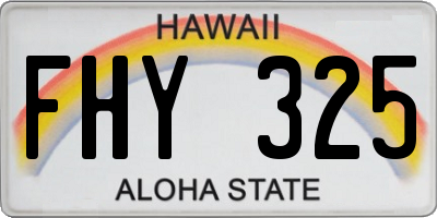 HI license plate FHY325