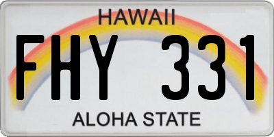 HI license plate FHY331