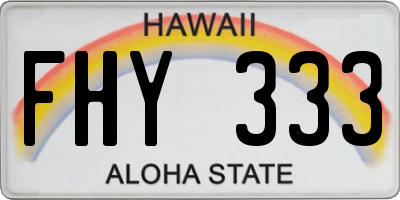 HI license plate FHY333