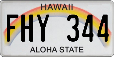 HI license plate FHY344