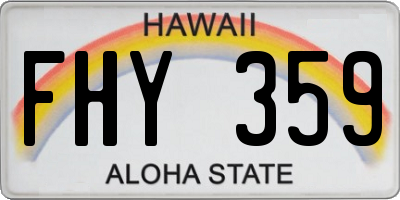 HI license plate FHY359