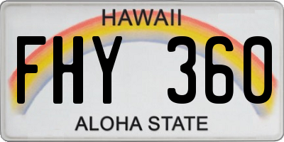 HI license plate FHY360