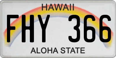 HI license plate FHY366