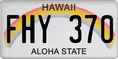 HI license plate FHY370