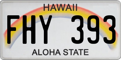 HI license plate FHY393