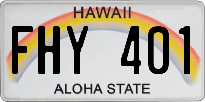HI license plate FHY401