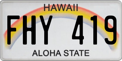 HI license plate FHY419