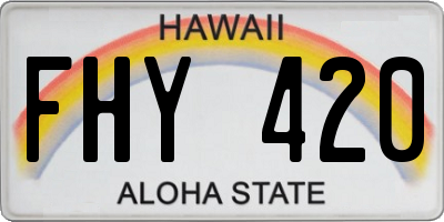 HI license plate FHY420