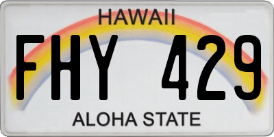 HI license plate FHY429