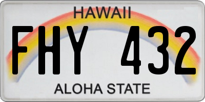 HI license plate FHY432