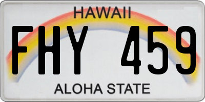 HI license plate FHY459