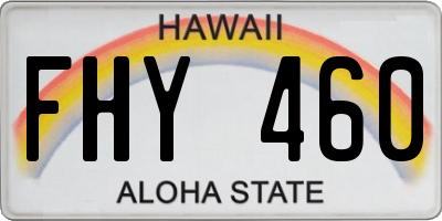 HI license plate FHY460