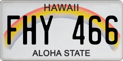 HI license plate FHY466
