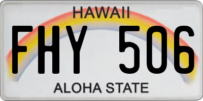 HI license plate FHY506