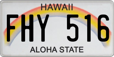 HI license plate FHY516