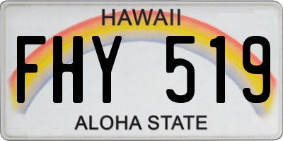 HI license plate FHY519