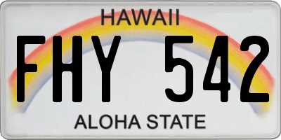 HI license plate FHY542