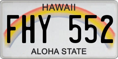 HI license plate FHY552