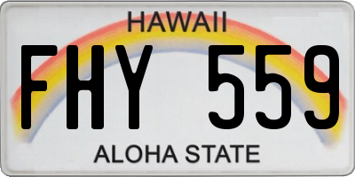 HI license plate FHY559