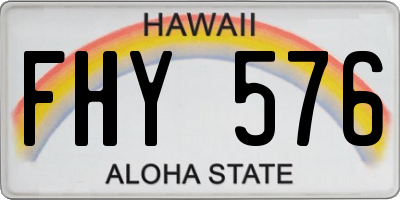 HI license plate FHY576