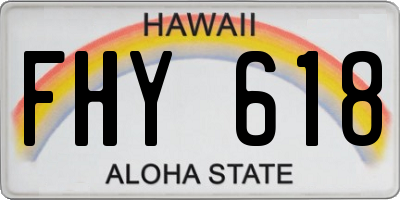 HI license plate FHY618