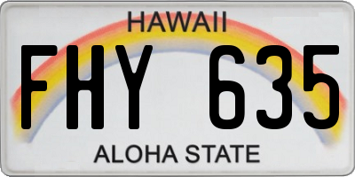 HI license plate FHY635