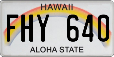 HI license plate FHY640
