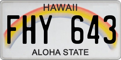 HI license plate FHY643