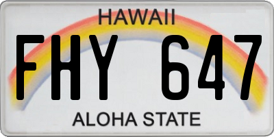 HI license plate FHY647