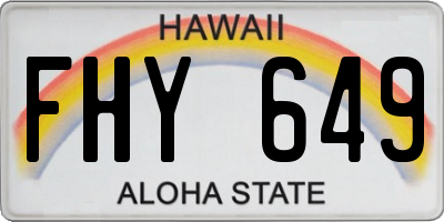 HI license plate FHY649