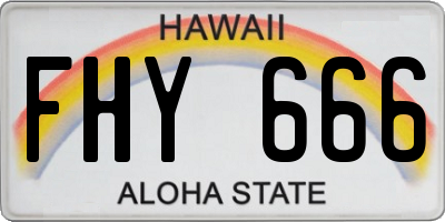 HI license plate FHY666