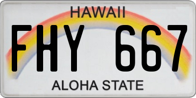 HI license plate FHY667