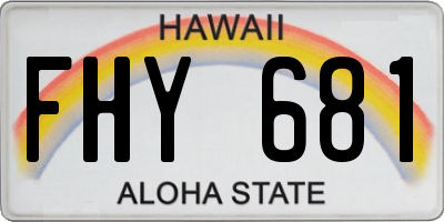 HI license plate FHY681