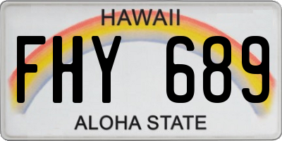 HI license plate FHY689