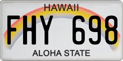 HI license plate FHY698
