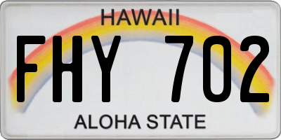 HI license plate FHY702