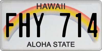 HI license plate FHY714