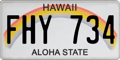 HI license plate FHY734