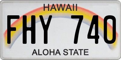 HI license plate FHY740
